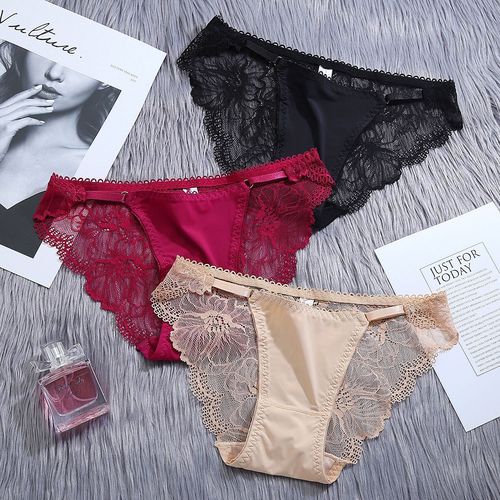 欧美性感蕾丝女士内裤舒适无痕冰丝学生内裤女诱惑透气三角裤头女