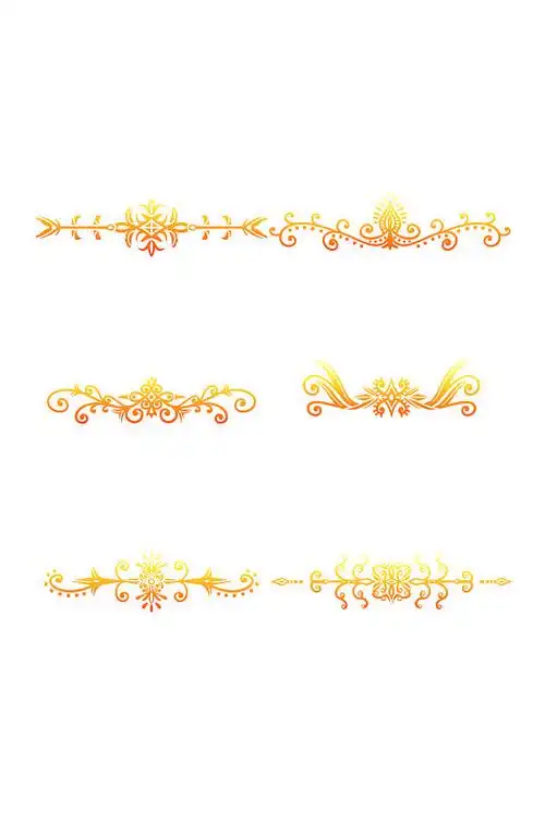 金色欧式花纹边框花边元素