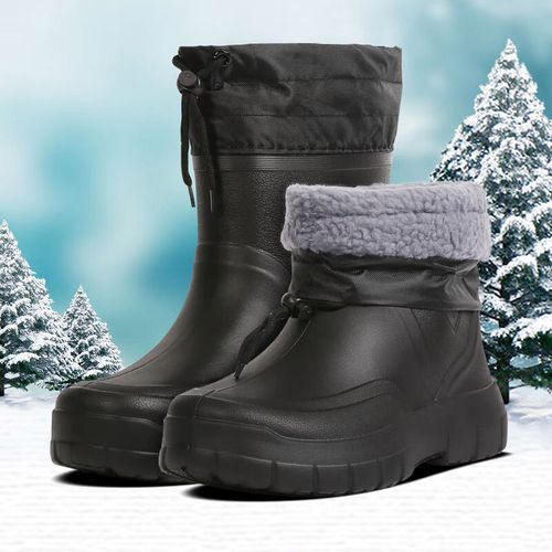 丘绚冬天穿的男人雨鞋加厚加棉雨靴男款防水雪地靴男防水雨靴加绒 009