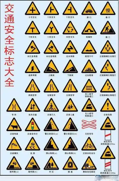 连续弯路 t形交叉 注意危险