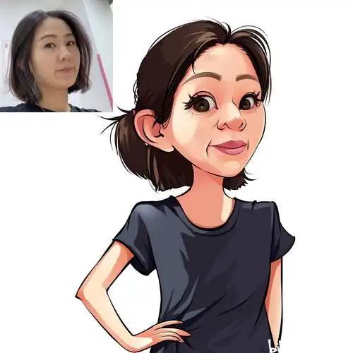 女生系列的夸张风格肖像漫画要美得合理美得自然