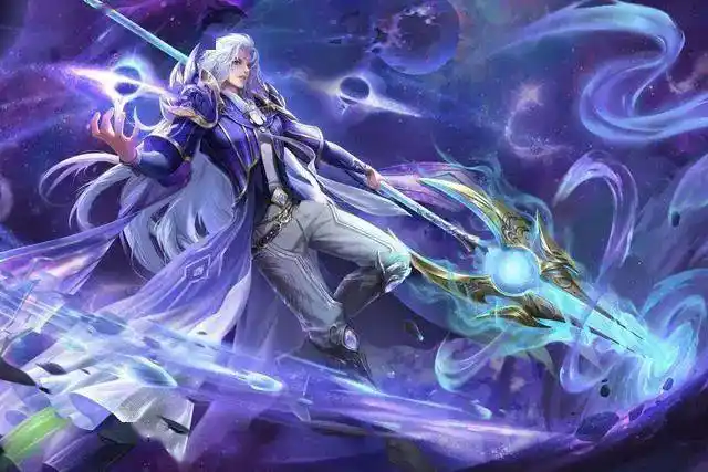 唐三成神后的不同造型蓝发披肩优雅帅气白发黑衣俊美无双