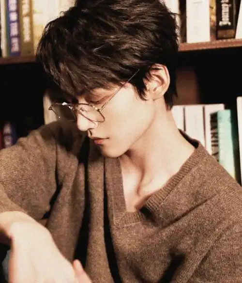 好喜欢这个文艺青年周柯宇 咖啡色v领毛衣搭配金丝眼镜……__财经头条