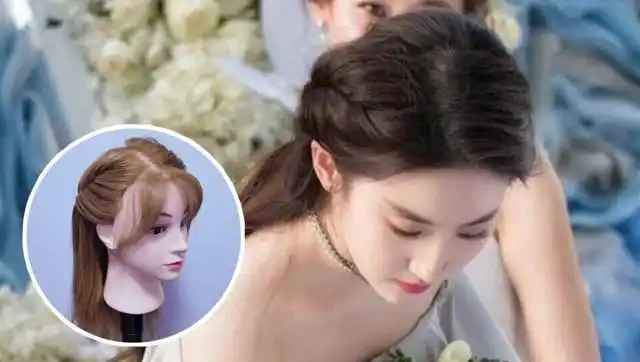 刘亦菲伴娘发型也太惊艳了,温柔气质编发,优雅至极