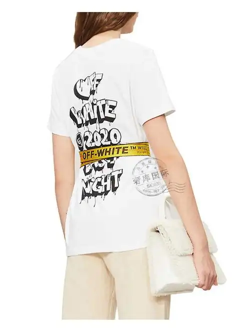 off-white女士t恤字母印花圆领短袖owaa049f19b0 7066 白色owaa049f19