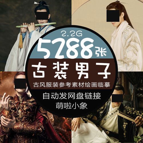 古装男子 古风男头像素材 古风服装参考素材 美术设计参考素材