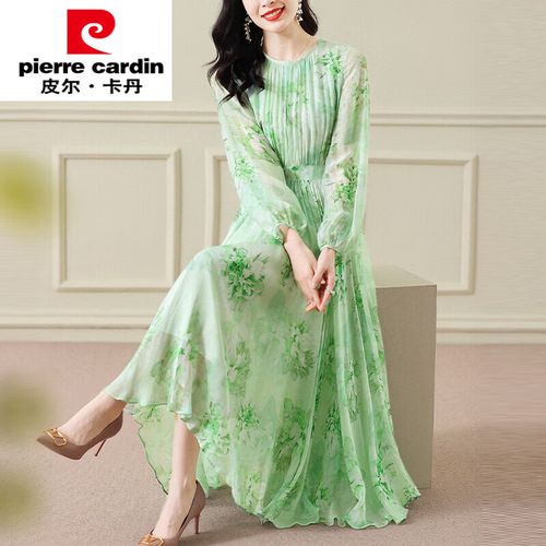 皮尔卡丹(pierre cardin)轻奢高档女装大牌女装连衣裙春夏温柔风收腰