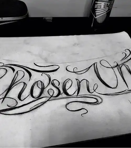 花体字_纹身图案手稿图片_可可的纹身作品集