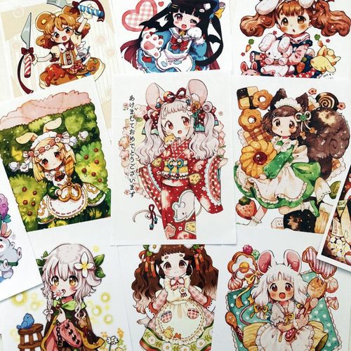 蓓贝喜动漫漫画儿童画临摹卡 少儿美术马克笔参考范画素材 初级绘画