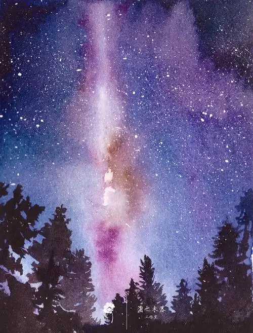 水彩手绘--星空|纯艺术|绘画|蒲之未落 - 原创作品 - 站酷 (zcool)
