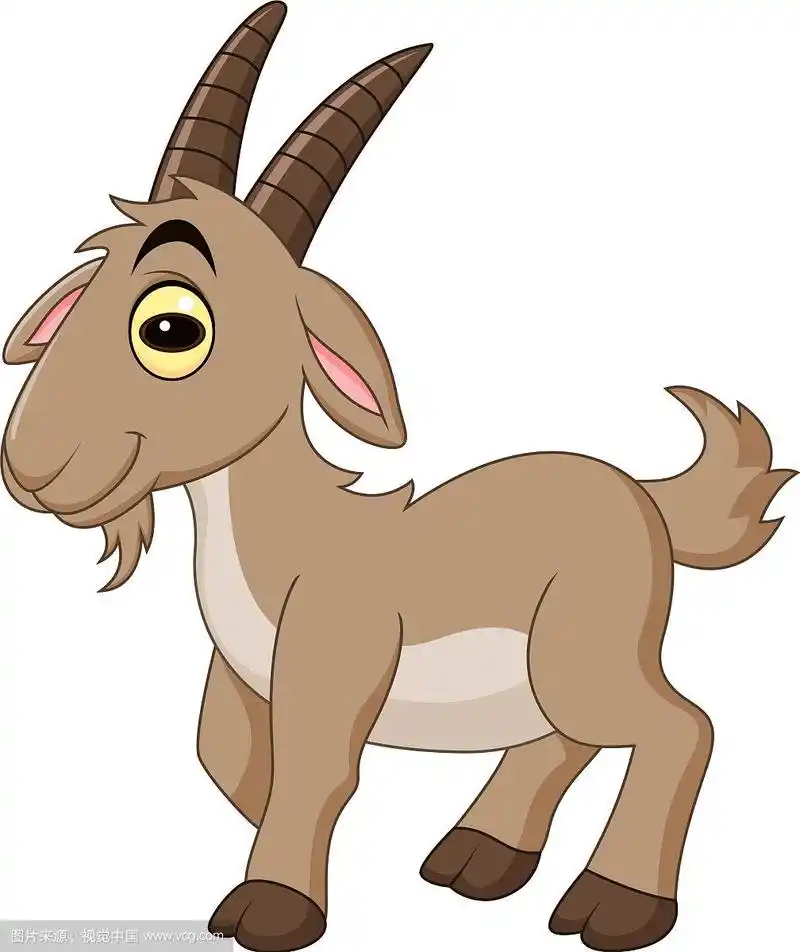 卡通山羊孤立的白色背景
