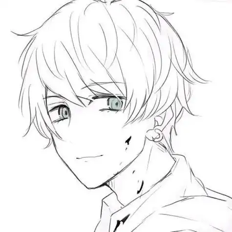 简笔画卡通漫画手绘头像线稿512512动漫人物简笔画男生帅气霸气