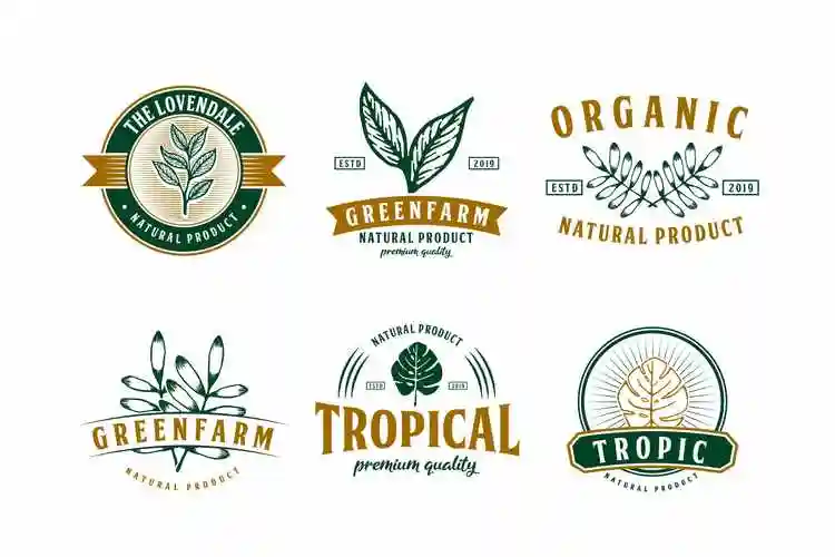 纯天然植物绿色产品品牌logo设计模板setofnatureandtropicallogo