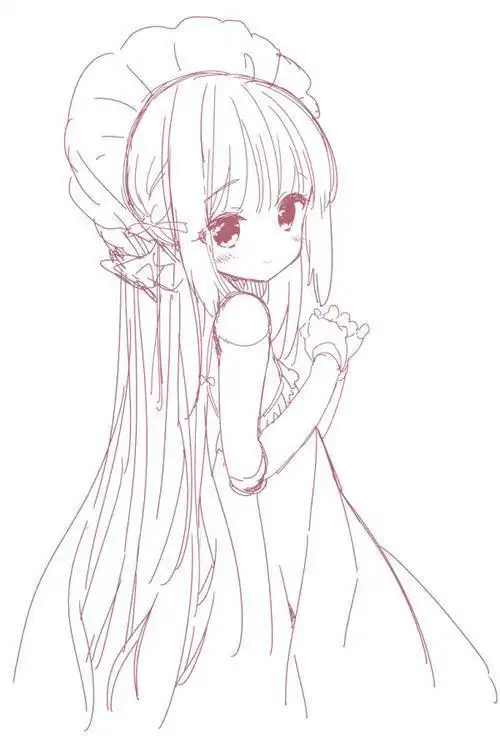 漫画少女简笔画全身步骤卡通动漫女孩简笔画-可爱的美少女 美少女