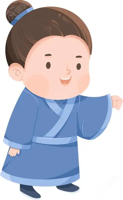 古风手绘人物小男孩教育读书学习指引图片透明底免抠素材