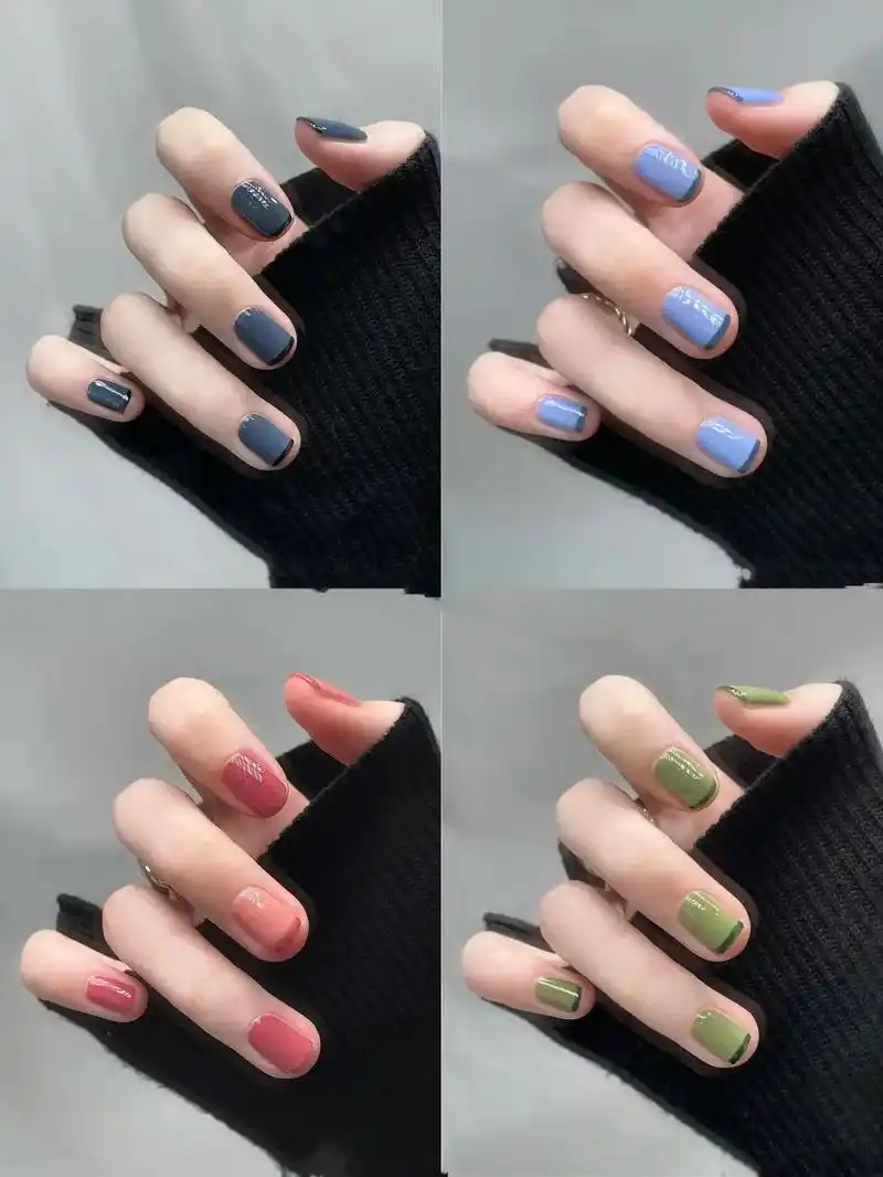 纯色短款美甲来咯.#仙女必备 #显白美甲 #美甲 #穿戴甲  - 抖音