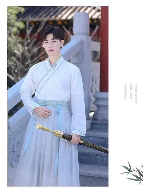 男生汉服青少年学生夏季薄款古装男套装公子飘逸古风男士仙气古代大码