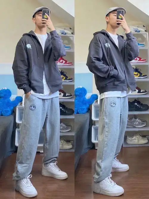 173男生穿搭韩里韩气的卫衣卫裤穿搭