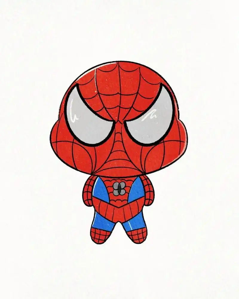 简笔画漫威|q版胖脸人物|可爱蜘蛛侠|超人 绘画工具:ipad .