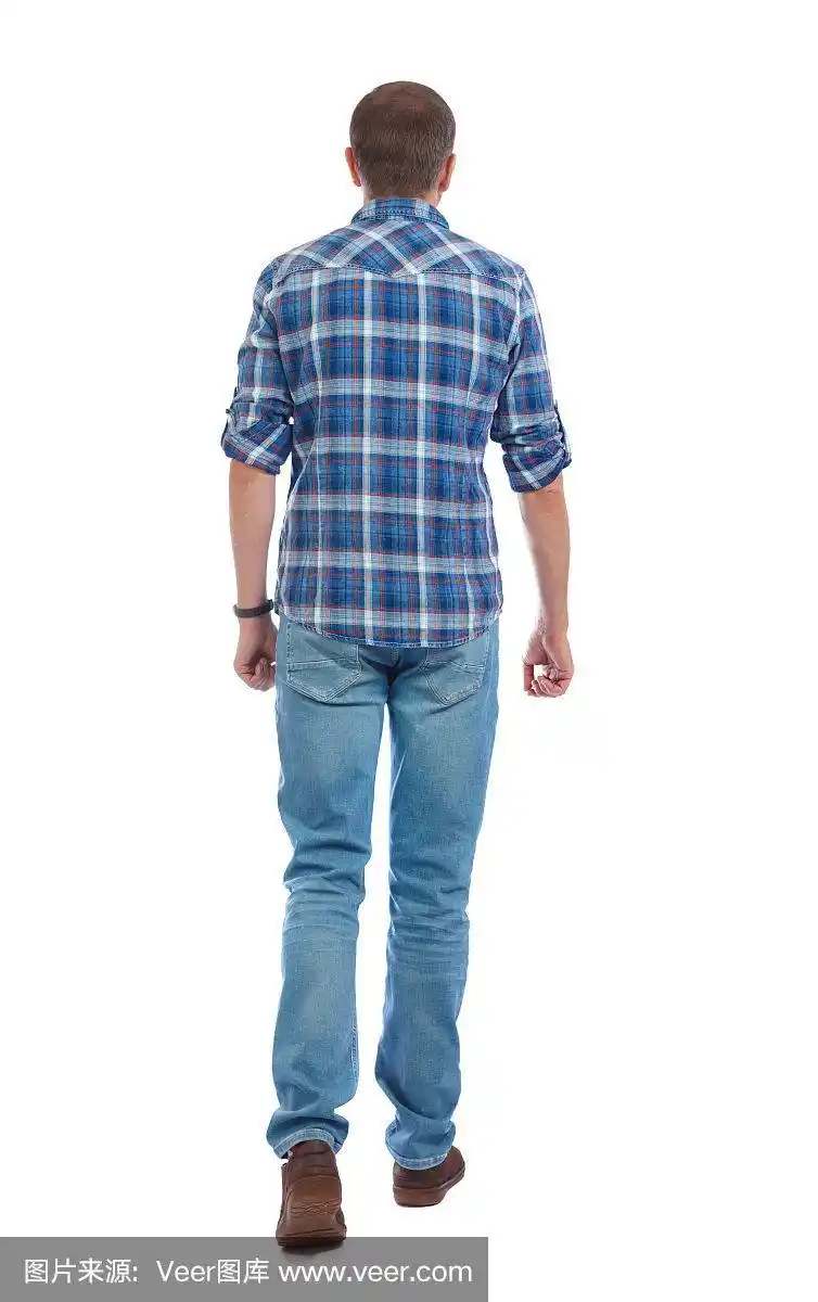 背影看帅哥去.走路的年轻人.