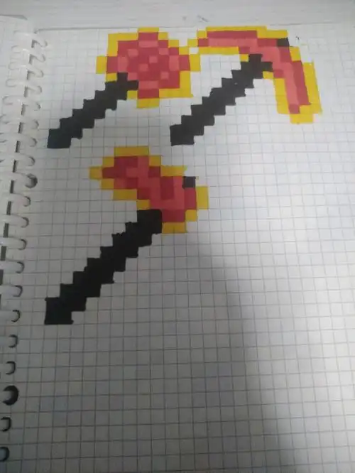 我的世界红物质装备像素画