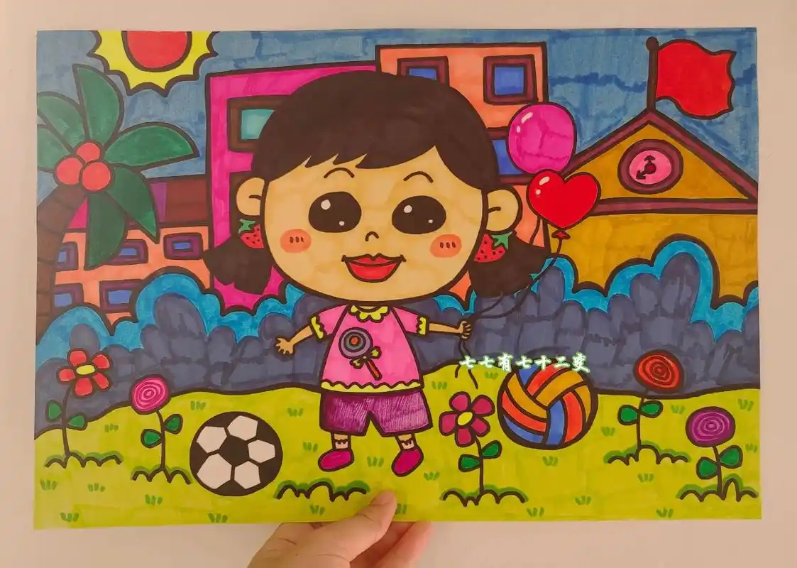 人物简笔画-快乐的小女孩,轻松学会.#plog带你玩转周末  - 抖音