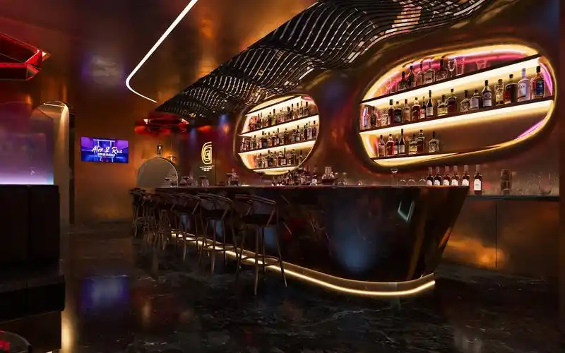 轻奢风酒吧设计|清吧