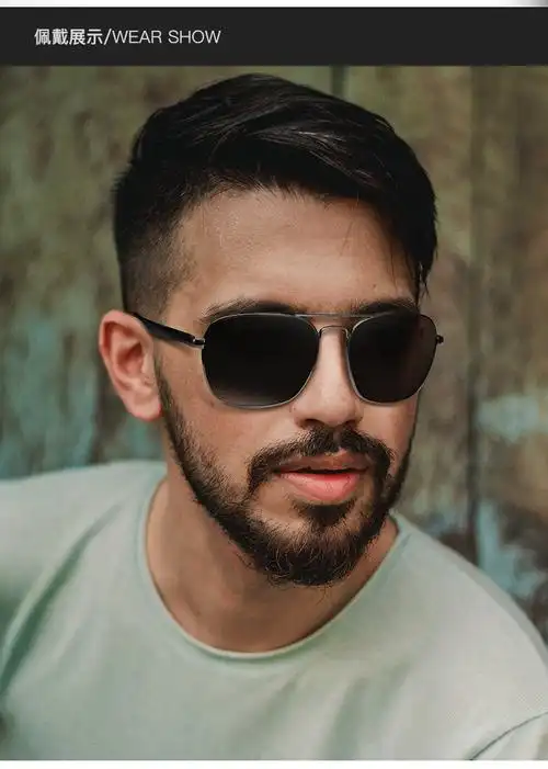 欧美风潮偏光太阳镜墨镜男士开车用眼睛遮阳户外休闲旅游眼镜茶框茶色