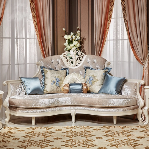 实木沙发欧式法式新古典全实木雕花转角沙发 小户型简约布艺沙发