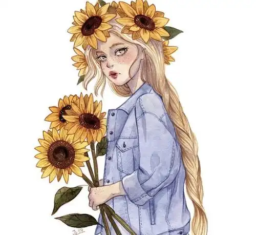 手绘森系女生头像 ——来自liyadraws的作品