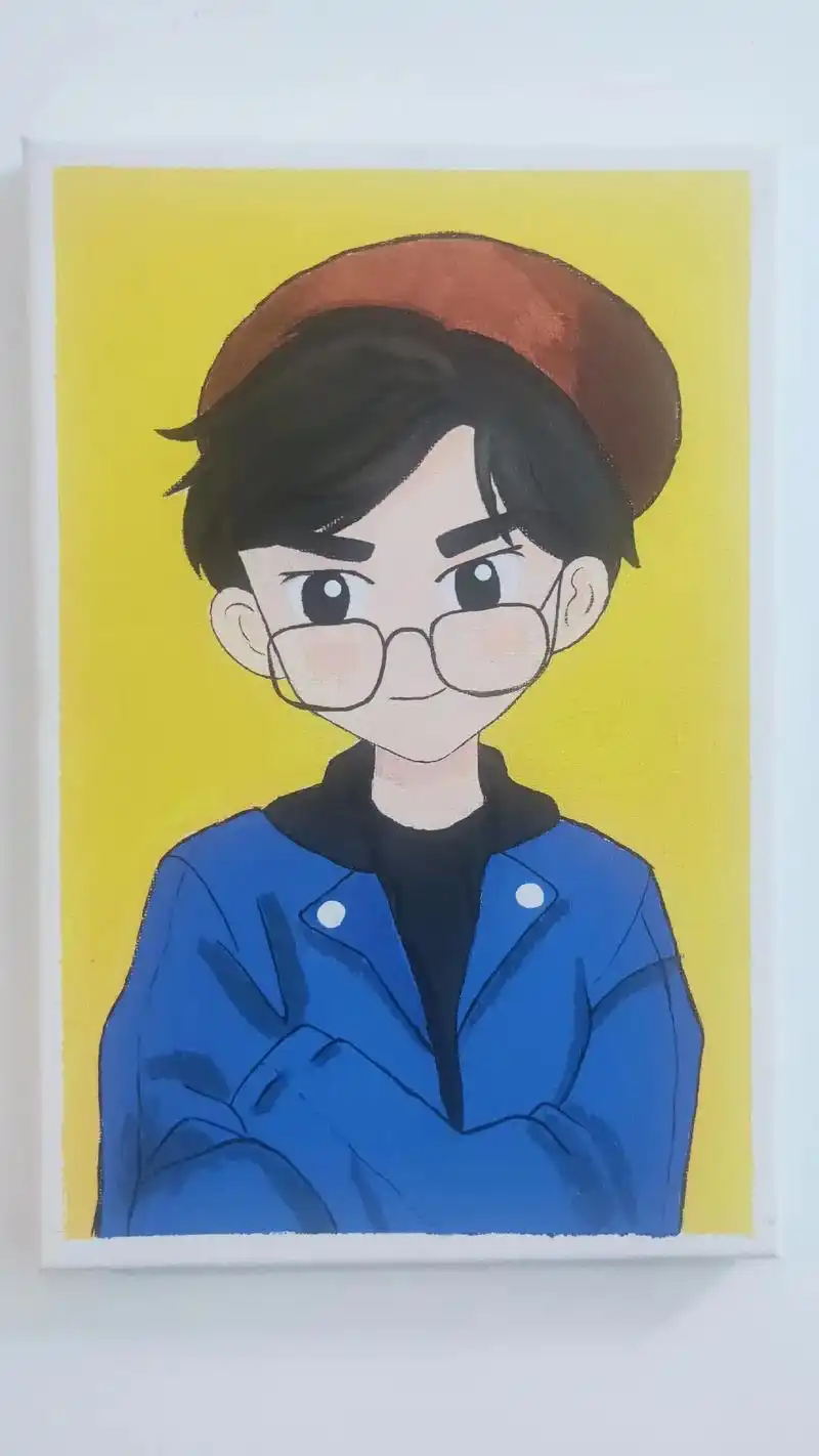 易烊千玺 #易烊千玺自画像 #绘画 #粉雾海 @健哥的小迷 - 抖音