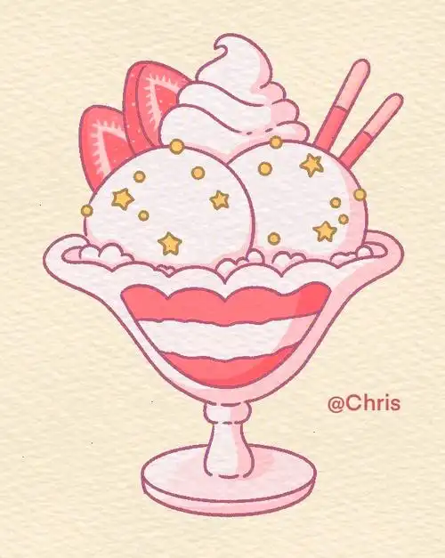 简笔画10090草莓冰淇淋内附步骤