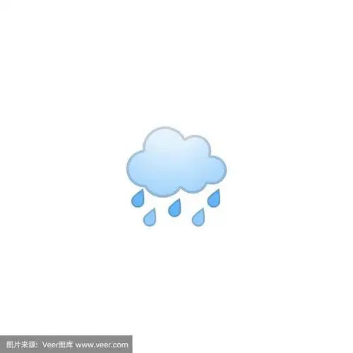 大雨孤立的现实矢量图标.表情符号,表情符号,图标