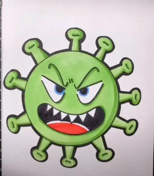 小朋友们了解新冠病毒的知识后,让我们和爸爸妈妈们一起画一画病毒