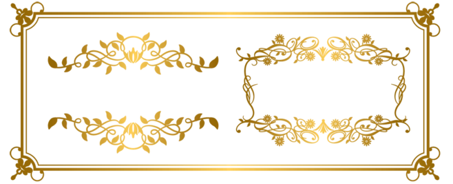 【免抠png素材篇】金色花纹花边png装饰素材 - 浪漫人生 - .