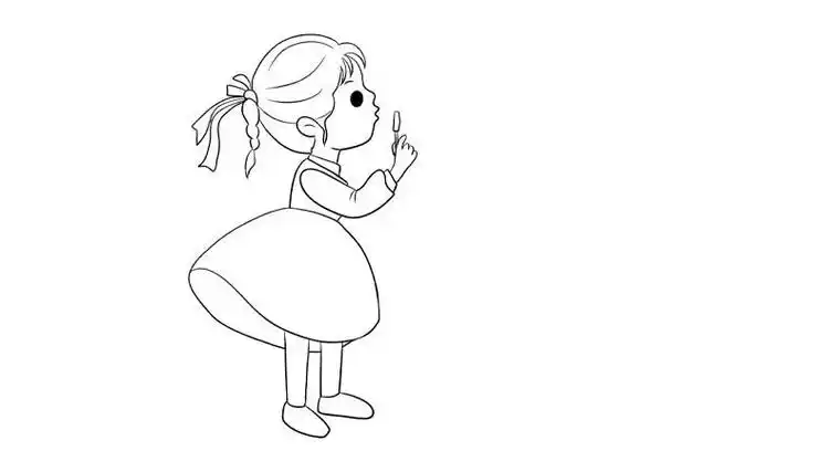 又漂亮可爱的小女孩简笔画图片打招呼的小女孩简笔画侧面小女孩简笔画