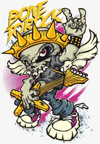 矢量骷髅摇滚免抠素材免费下载_觅元素51yuansu.com