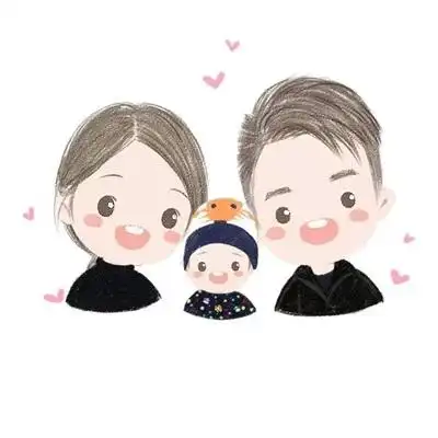 一家三口卡通图片头像