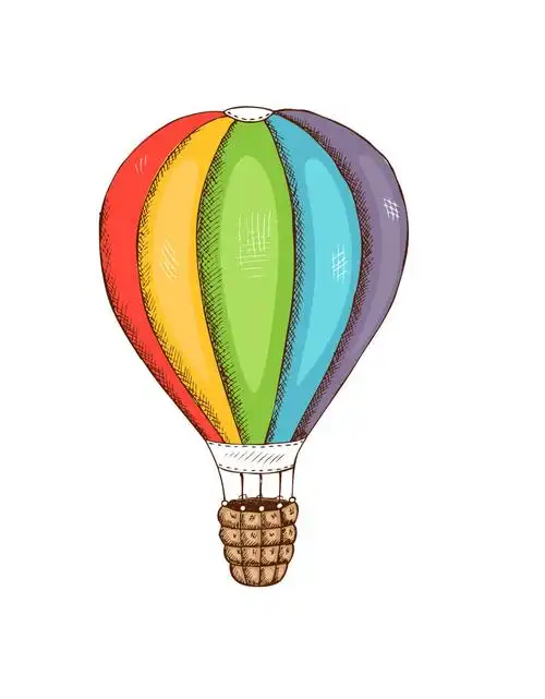 矢量卡通热气球eps