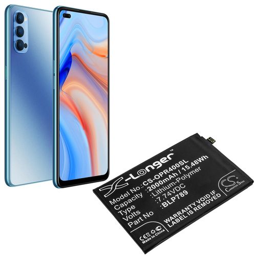 cs适用 oppo reno4 5g cph2113 智能手机电池厂家直供 blp789