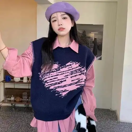 v领袖长:无袖款式:套头厚薄:常规尺码:均码颜色分类:咖色 藏蓝色复制