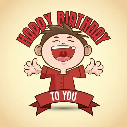 矢量卡通男孩生日快乐图片-卡通小男孩矢量图素材-高清图片-摄影照片