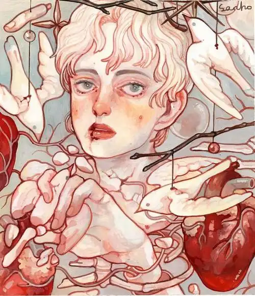 每日插画在希望和绝望之间来回横跳让人一秒就沦陷的病娇风