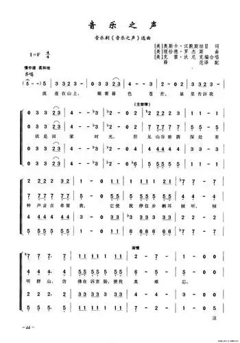 音乐之声(合唱)_简谱