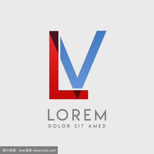 lv标志字母有蓝色和红色渐变