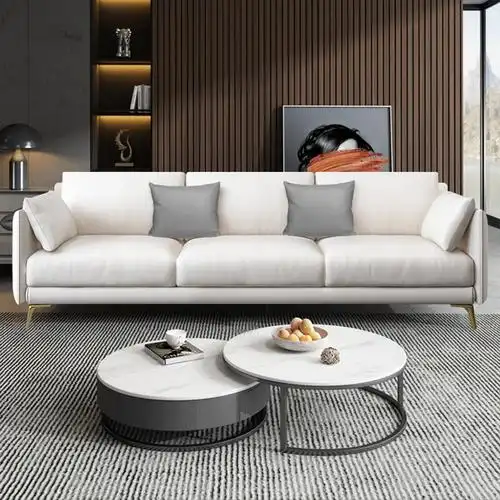 北欧科技布艺沙发客厅小户型直排简约现代新款2021转角科技布