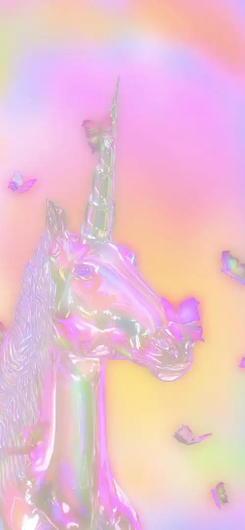 独角兽梦幻水晶手机壁纸_独角兽粉色少女专用手机壁纸_三千图片网