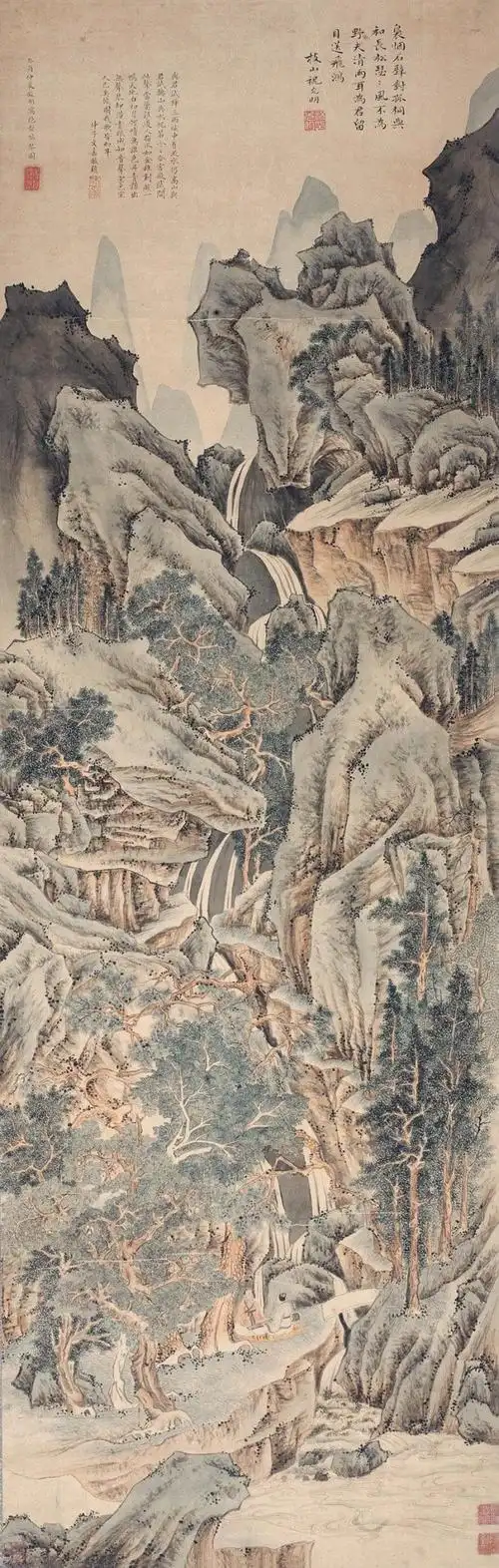 明  wbr>文征明《绝壑鸣琴图》(祝允明题)