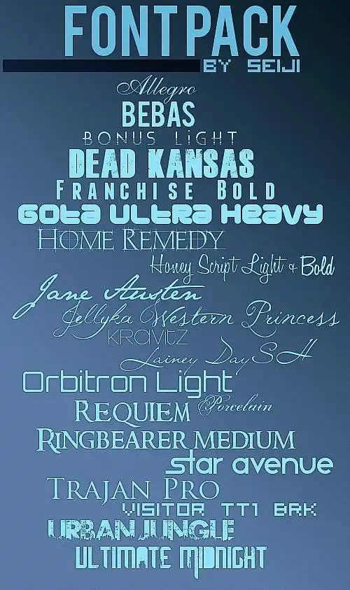 25款常用英文字体