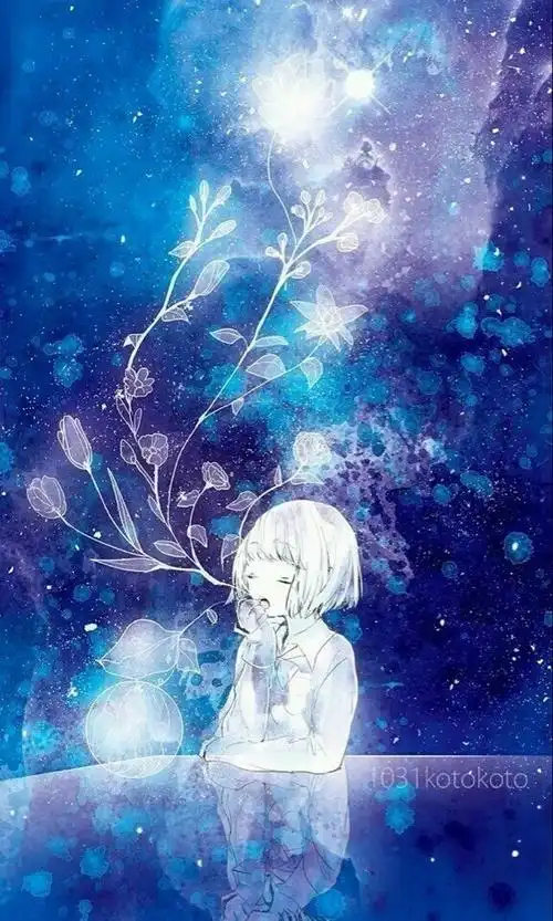 蓝色星空梦幻女孩